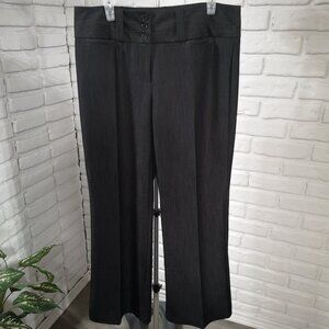 Fashion Bug Ladies Size 14 Black Zipper & 3 Button Closure Flare Leg Dress Pants